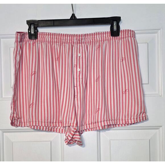 VICTORIA'S SECRET PINK TENCEL STRIPED SLEEP SHORTS SMALL CORAL Size L - Picture 1 of 7